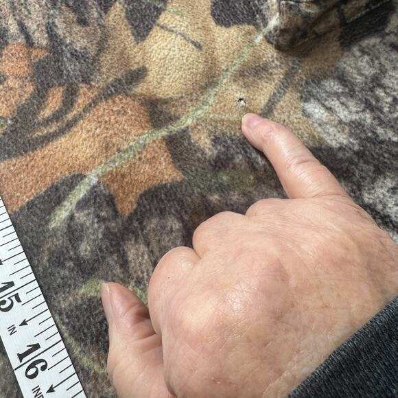 VTG Camo Cargo Pants M 35x31 READ Mesh Lined Zip Legs Fleecey Mossy Oak Hunting - Picture 4 of 12